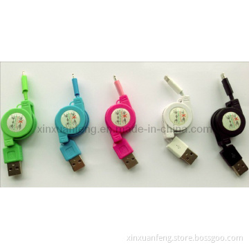 Retractable USB Data Cable for iPhone 5 (XF-UC-067)